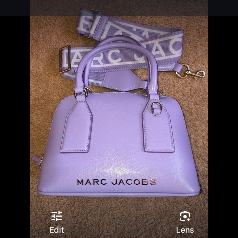 Marc Jacobs Purple Medium Satchel with Dome Shape and Silver Hardware - Picture 10 of 12